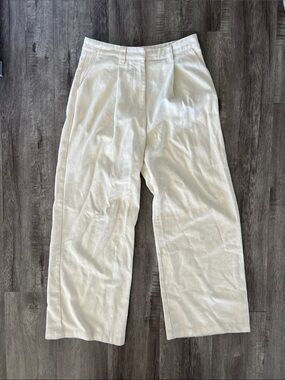 Women's Cream Wide-Leg Trousers